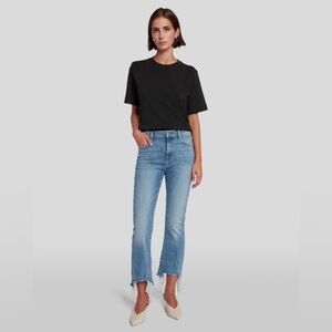 7 For All Mankind High Waist Slim Kick Destroyed Hem Jeans Size 26